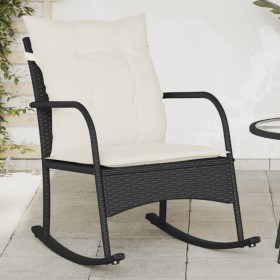 Garten Schaukelstuhl mit schwarzen Kissen aus synthetischem Rattan von , Gartenstühle - Ref: Foro24-369018, Preis: 87,91 €, R...