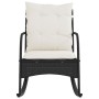 Silla mecedora de jardín con cojines ratán sintético negro by , Garden chairs - Ref: Foro24-369018, Price: 87,91 €, Discount: %
