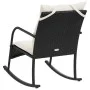 Silla mecedora de jardín con cojines ratán sintético negro de , Sillas de jardín - Ref: Foro24-369018, Precio: 95,09 €, Descu...