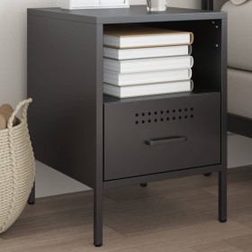 Mesita de noche acero negro 36x39x50,5 cm by , Nightstands - Ref: Foro24-843054, Price: 59,33 €, Discount: %