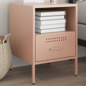 Mesita de noche acero rosa 36x39x50,5 cm de , Mesitas de noche - Ref: Foro24-843056, Precio: 62,73 €, Descuento: %