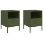 Mesitas de noche 2 unidades acero verde oliva 36x39x50,5 cm de , Mesitas de noche - Ref: Foro24-843063, Precio: 110,29 €, Des...