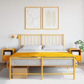 Mesitas de noche 2 uds acero amarillo mostaza 36x39x50,5 cm by , Nightstands - Ref: Foro24-843061, Price: 110,35 €, Discount: %