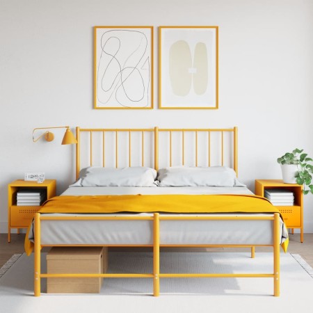 Zwei Nachttische aus gelbem Senf-Stahl, 36x39x50,5 cm. von , Nachttische - Ref: Foro24-843061, Preis: 111,63 €, Rabatt: %