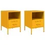 Zwei Nachttische aus gelbem Senf-Stahl, 36x39x50,5 cm. von , Nachttische - Ref: Foro24-843061, Preis: 110,35 €, Rabatt: %