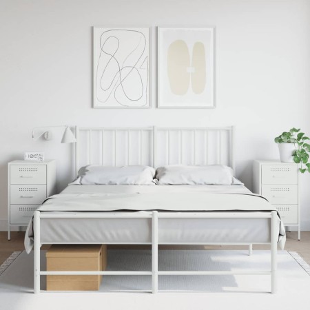 Nachttische, 2 Stück, weißer Stahl, 36x39x68 cm. von , Nachttische - Ref: Foro24-843089, Preis: 169,82 €, Rabatt: %