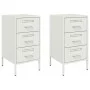 Nachttische, 2 Stück, weißer Stahl, 36x39x68 cm. von , Nachttische - Ref: Foro24-843089, Preis: 142,74 €, Rabatt: %