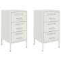 Nachttische, 2 Stück, weißer Stahl, 36x39x68 cm. von , Nachttische - Ref: Foro24-843089, Preis: 169,82 €, Rabatt: %