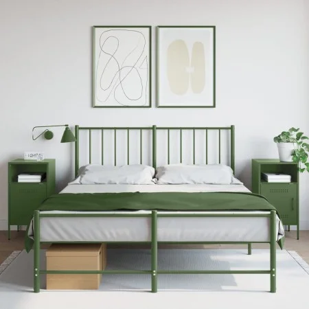 Nachttische, 2 Stück, Olivengrün, aus Stahl, 36x39x68 cm. von , Nachttische - Ref: Foro24-843075, Preis: 114,14 €, Rabatt: %