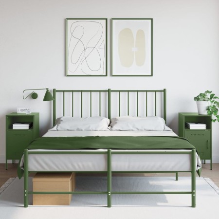 Nachttische, 2 Stück, Olivengrün, aus Stahl, 36x39x68 cm. von , Nachttische - Ref: Foro24-843075, Preis: 115,49 €, Rabatt: %