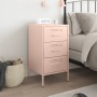 Mesita de noche acero rosa 36x39x68 cm de , Mesitas de noche - Ref: Foro24-843080, Precio: 92,66 €, Descuento: %