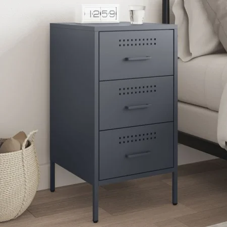 Mesita de noche acero gris antracita 36x39x68 cm by , Nightstands - Ref: Foro24-843082, Price: 91,80 €, Discount: %