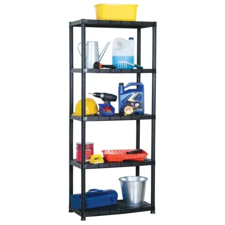 5-level black plastic storage shelf 71x38x170 cm by vidaXL, Industrial shelving - Ref: Foro24-147684, Price: 58,98 €, Discoun...