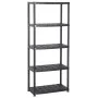 5-level black plastic storage shelf 71x38x170 cm by vidaXL, Industrial shelving - Ref: Foro24-147684, Price: 58,98 €, Discoun...