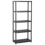 5-stöckiges Ablageregal aus schwarzem Kunststoff 71x38x170 cm von vidaXL, Industrieregale - Ref: Foro24-147684, Preis: 57,67 ...