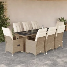 Set de mesa y sillas de jardín 5 pzas y cojines ratán PE beige by , Garden sets - Ref: Foro24-3277265, Price: 1,00 €, Discoun...