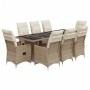 Set de mesa y sillas de jardín 5 pzas y cojines ratán PE beige by , Garden sets - Ref: Foro24-3277265, Price: 1,00 €, Discoun...