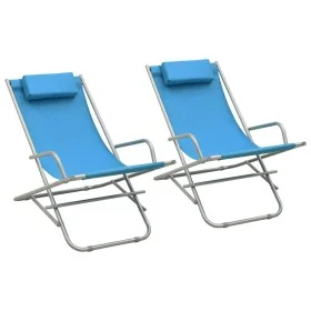 Sillas mecedoras 2 unidades acero azul by vidaXL, Loungers - Ref: Foro24-310340, Price: 120,71 €, Discount: %