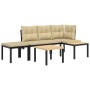 Bancos de jardín cojines 4 pzas acero recubrimiento polvo negro by , Garden sets - Ref: Foro24-3283639, Price: 293,26 €, Disc...