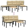 Bancos de jardín cojines 4 pzas acero recubrimiento polvo negro by , Garden sets - Ref: Foro24-3283639, Price: 293,26 €, Disc...
