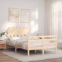 Double bed frame with solid wood headboard by vidaXL, Beds and slatted bases - Ref: Foro24-3195256, Price: 116,55 €, Discount: %