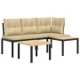 Bancos de jardín cojines 3 pzas acero recubrimiento polvo negro by , Garden sets - Ref: Foro24-3283647, Price: 240,89 €, Disc...