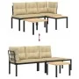 Bancos de jardín cojines 3 pzas acero recubrimiento polvo negro by , Garden sets - Ref: Foro24-3283647, Price: 240,89 €, Disc...