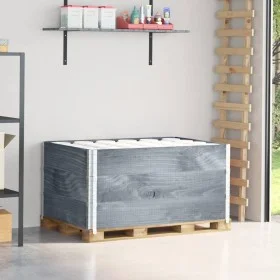 Collares de palets 3 uds madera maciza de pino gris 120x80 cm by , Loading platforms and pallets - Ref: Foro24-3295368, Price...