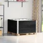 Collares de palets 3 uds madera maciza de pino negro 100x100 cm by , Loading platforms and pallets - Ref: Foro24-3295375, Pri...