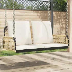 Silla columpio con cojines ratán sintético y acero 105x58x38 cm by , garden benches - Ref: Foro24-4009298, Price: 141,36 €, D...
