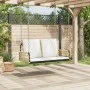 Silla columpio con cojines ratán sintético y acero 105x58x38 cm by , garden benches - Ref: Foro24-4009298, Price: 141,36 €, D...