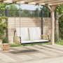 Silla columpio con cojines ratán sintético y acero 105x58x38 cm by , garden benches - Ref: Foro24-4009298, Price: 121,34 €, D...