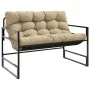 Banco de jardín con cojín acero taupe 113 cm de , Bancos de jardín - Ref: Foro24-4009300, Precio: 188,52 €, Descuento: %