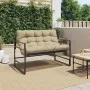 Banco de jardín con cojín acero taupe 113 cm de , Bancos de jardín - Ref: Foro24-4009300, Precio: 188,52 €, Descuento: %