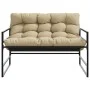Banco de jardín con cojín acero taupe 113 cm de , Bancos de jardín - Ref: Foro24-4009300, Precio: 188,52 €, Descuento: %