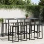 Juego de mesa alta y taburetes de jardín 9 piezas acero negro by , Garden sets - Ref: Foro24-3283754, Price: 726,41 €, Discou...