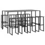 Juego de mesa alta y taburetes de jardín 9 piezas acero negro by , Garden sets - Ref: Foro24-3283754, Price: 726,41 €, Discou...