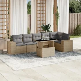 Set sofás de jardín 7 piezas y cojines ratán sintético beige by , Garden sets - Ref: Foro24-3269179, Price: 506,86 €, Discoun...