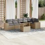 Set sofás de jardín 7 piezas y cojines ratán sintético beige by , Garden sets - Ref: Foro24-3269179, Price: 497,70 €, Discoun...