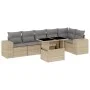 Set sofás de jardín 7 piezas y cojines ratán sintético beige by , Garden sets - Ref: Foro24-3269179, Price: 506,87 €, Discoun...