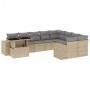 Gartensofa-Set mit 10-teiligen beigen Kissen aus synthetischem Rattan. von , Gartensets - Ref: Foro24-3269399, Preis: 646,76 ...