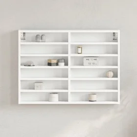 Vitrina de madera ingeniería blanca 80x8,5x58 cm by , Shelves and shelves - Ref: Foro24-847954, Price: 52,18 €, Discount: %