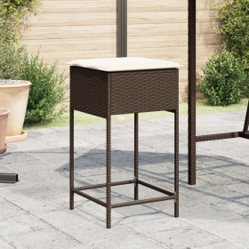 Taburetes de cocina con cojines 2 uds ratán sintético marrón by , Garden chairs - Ref: Foro24-368318, Price: 114,50 €, Discou...