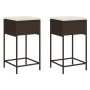 Taburetes de cocina con cojines 2 uds ratán sintético marrón by , Garden chairs - Ref: Foro24-368318, Price: 114,50 €, Discou...