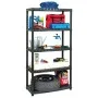 Storage shelf 5 levels black plastic 85x40x185 cm by vidaXL, Industrial shelving - Ref: Foro24-147685, Price: 71,54 €, Discou...