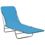 Folding sun loungers 2 units steel and blue fabric by vidaXL, Loungers - Ref: Foro24-310344, Price: 89,16 €, Discount: %