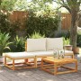 Taburete de jardín con cojín madera maciza acacia 65x65x29 cm by , Outdoor sofas - Ref: Foro24-4008158, Price: 85,97 €, Disco...