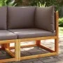Sofá de jardín de esquina con cojines madera maciza de acacia de , Sofás de exterior - Ref: Foro24-4008172, Precio: 125,71 €,...