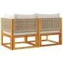 Sofá de jardín 2 plazas con cojines madera maciza de acacia by , Outdoor sofas - Ref: Foro24-4008179, Price: 233,37 €, Discou...