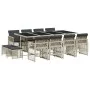 Set comedor jardín y cojines 13 pzas ratán sintético gris claro by , Garden sets - Ref: Foro24-3210803, Price: 812,31 €, Disc...